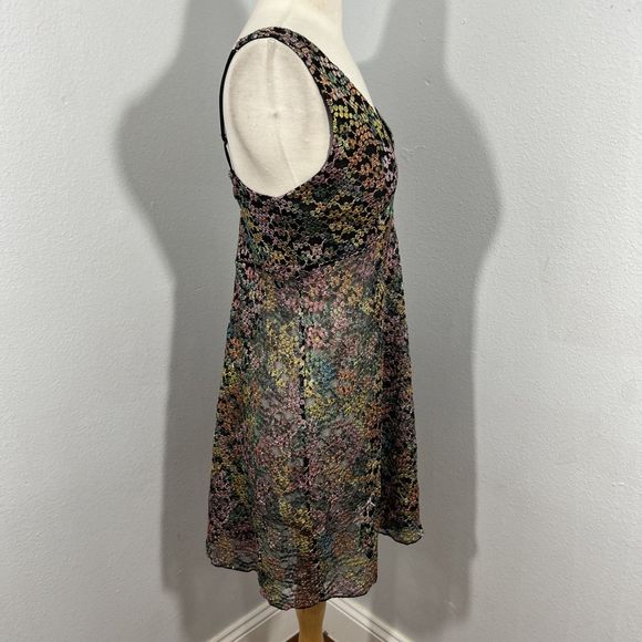 Free People Slip Dress Womens Medium Intimately Forget me not metallic Mesh Lace - Picture 5 of 9